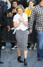 BRITTANY SNOW Arrives at Jimmy Kimmel Live in Hollywood 05/04/2015