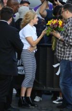 BRITTANY SNOW Arrives at Jimmy Kimmel Live in Hollywood 05/04/2015