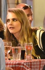 CARA DELEVIGNE at a Dinner with Friends in Cannes