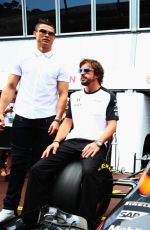 CARA DELEVINGNE at McLaren Honda Garage in Pitlane at Monaco Formula One Grand Prix