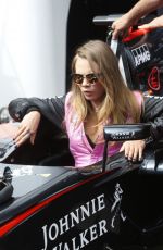 CARA DELEVINGNE at McLaren Honda Garage in Pitlane at Monaco Formula One Grand Prix