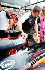 CARA DELEVINGNE at McLaren Honda Garage in Pitlane at Monaco Formula One Grand Prix