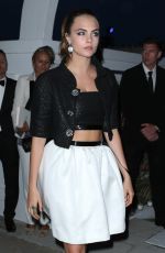 CARA DELEVINGNE at Vanity Fair and Chanel Dinner in Golfe-Juan 05/20/2015