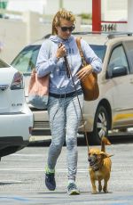 CAT DEELEY Walks Her Dog Out in Beverly Hills 05/26/2015