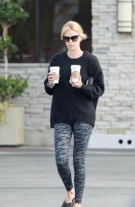 CHARLIZE THERON Out for Coffee in Hollywood 05/21/2015