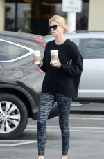 CHARLIZE THERON Out for Coffee in Hollywood 05/21/2015
