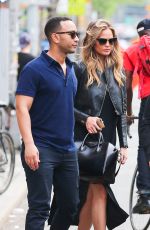CHRISSY TEIGEN Leaves a Restaurant in New York 05/05/2015
