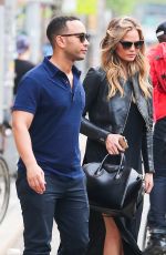 CHRISSY TEIGEN Leaves a Restaurant in New York 05/05/2015