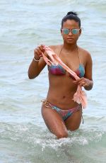 CHRISTINA MILIAN in Bikini at a Beach in Miami 05/15/2015