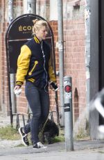 CLAIRE DANES Walks Her Dog Out in Berlin 05/27/2015