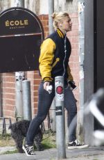 CLAIRE DANES Walks Her Dog Out in Berlin 05/27/2015
