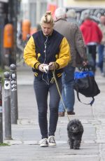 CLAIRE DANES Walks Her Dog Out in Berlin 05/27/2015