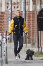 CLAIRE DANES Walks Her Dog Out in Berlin 05/27/2015