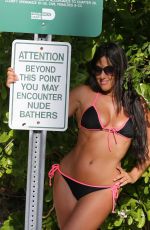 CLAUDIA ROMANI in Bikini at a Beach in Miami 05/17/2015