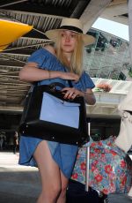 DAKOTA FANNING Arrives at Airport in Nice 05/11/2015