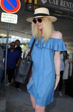 DAKOTA FANNING Arrives at Airport in Nice 05/11/2015
