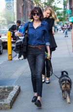 DAKOTA JOHNSON Walks Her Dog Out in New York 05/15/2015