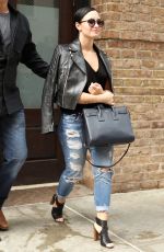 DEMI LOVATO in Ripped Jeans Out in New York 05/27/2015