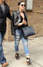 DEMI LOVATO in Ripped Jeans Out in New York 05/27/2015