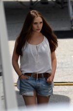 ELIZABETH OLSEN on the Set of Captain America: Civil War in Atlanta 05/19/2015
