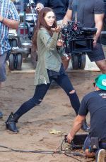 ELIZABETH OLSEN on the Set of Captain America: Civil War in Atlanta 05/20/2015