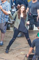 ELIZABETH OLSEN on the Set of Captain America: Civil War in Atlanta 05/20/2015