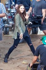 ELIZABETH OLSEN on the Set of Captain America: Civil War in Atlanta 05/20/2015