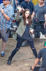 ELIZABETH OLSEN on the Set of Captain America: Civil War in Atlanta 05/20/2015