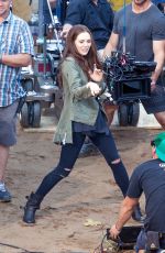 ELIZABETH OLSEN on the Set of Captain America: Civil War in Atlanta 05/20/2015