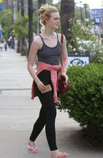 ELLE FANNING in Tights Out in Studio City 05/18/2015