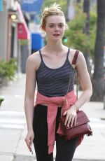 ELLE FANNING in Tights Out in Studio City 05/18/2015