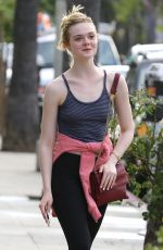 ELLE FANNING in Tights Out in Studio City 05/18/2015