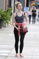 ELLE FANNING in Tights Out in Studio City 05/18/2015