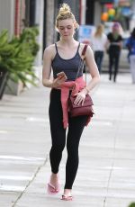 ELLE FANNING in Tights Out in Studio City 05/18/2015
