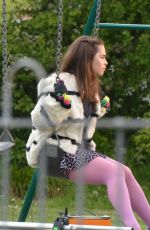 EMILIA CLARKE on the Set of Me Before You in Wales 05/18/2015