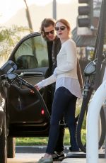 EMMA STONE at a Gas Station in Los Angeles 05/27/2015