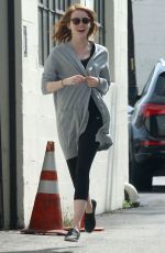 EMMA STONE Leaves The Jonathan and George Salon in Beverly Hills 05/26/2015