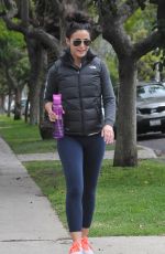 EMMANUELLE SHRIQUI in Tights Out Jogging in Los Angeles 05/18/2015