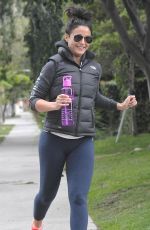 EMMANUELLE SHRIQUI in Tights Out Jogging in Los Angeles 05/18/2015