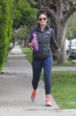 EMMANUELLE SHRIQUI in Tights Out Jogging in Los Angeles 05/18/2015