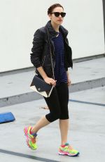 EMMY ROSSUM in Leggings Leaves a Gym in West Hollywood