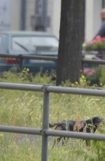 EVA PADBERG Walks Her Dog Out in Berlin 05/28/2015