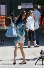 FAMKE JANSSEN Walks Her Dog Out in New York 05/07/2015