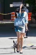 FAMKE JANSSEN Walks Her Dog Out in New York 05/07/2015