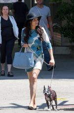 FAMKE JANSSEN Walks Her Dog Out in New York 05/07/2015