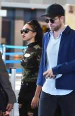 FKA TWIGS and Robert Pattinson at JFK Airport in New York 05/03/2015