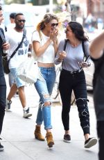 GIGI HADID in Ripped Jeans Out in New York 05/27/2015