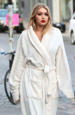 GIGI HADID on the Set of a Maybelline Photoshoot in New York