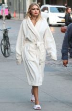 GIGI HADID on the Set of a Maybelline Photoshoot in New York
