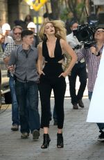 GIGI HADIN on the set of a Commercial in New York